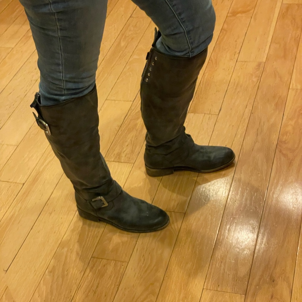 Stylish Gray Knee-High Boots
